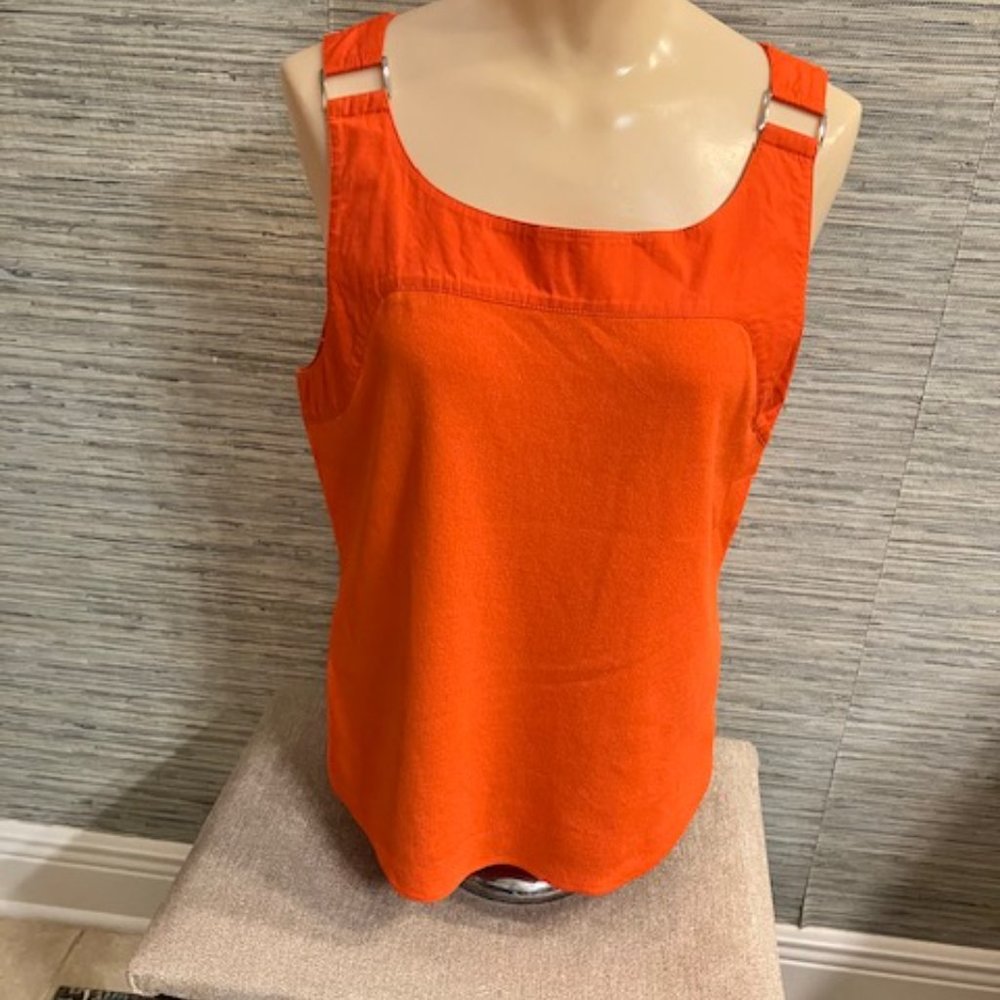SUSAN LEWIS - Orange Sleeveless Tank Top - Size XL
